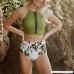 Rambling New Cute Women's Printing 2PCS Tripe Padded Push Up High Waisted Bikini Swimsuit Swimwear Army Green B07M9RSNJW